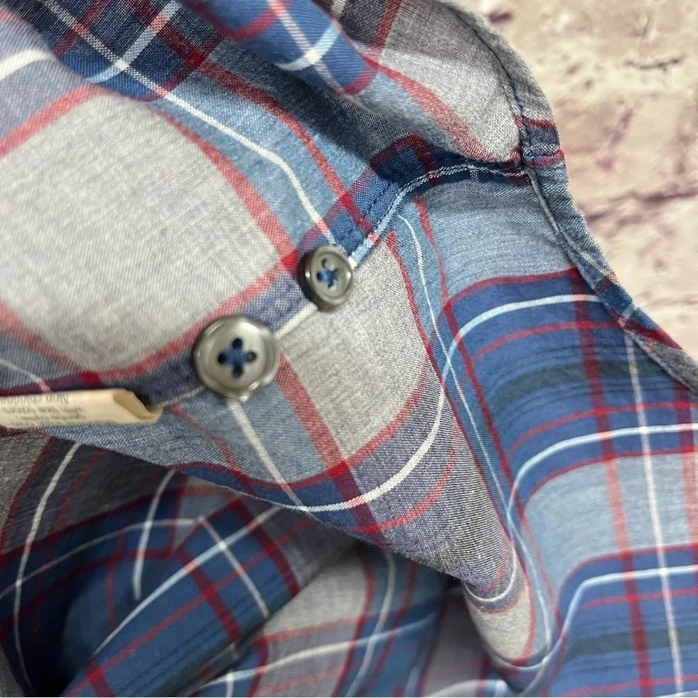 J.Crew Blue Check Slim Button Down Long Sleeve Shirt